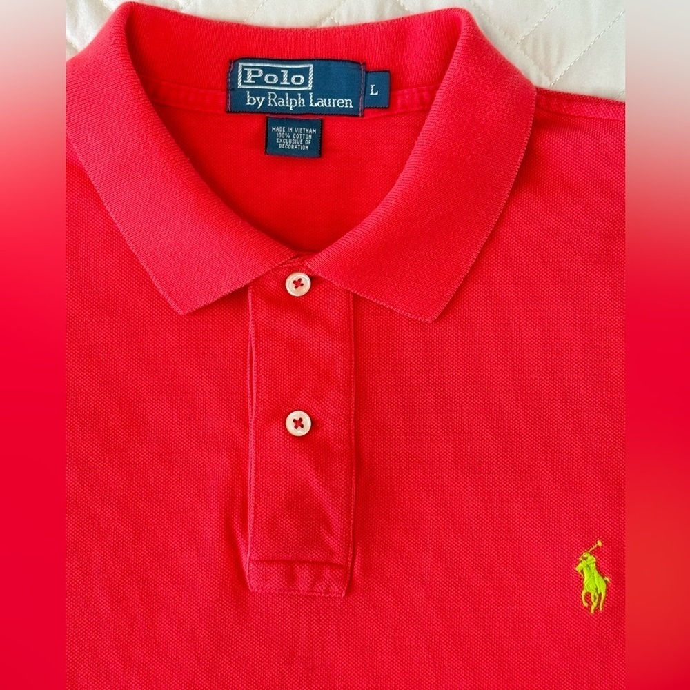 Polo Ralph Lauren men’s Pullover Knit Red Shirt Size L preowned great condition! - Picture 8 of 11